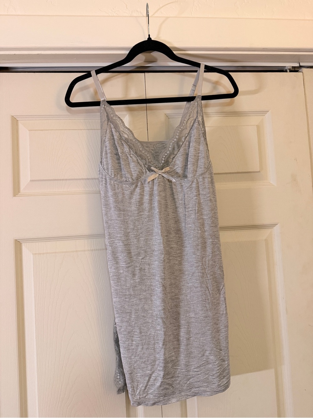 Women's Grey Lace Slip Nightgown